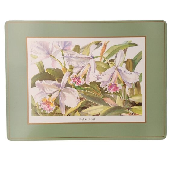 Pimpernel Orchids Cork Backed Place Mats by Jill Walker Set of 4 with Box - Picture 3 of 10